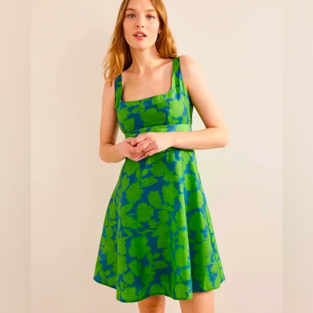 Boden “organza mini dress” jasmine green NWT sz 4 long PRETTY!!